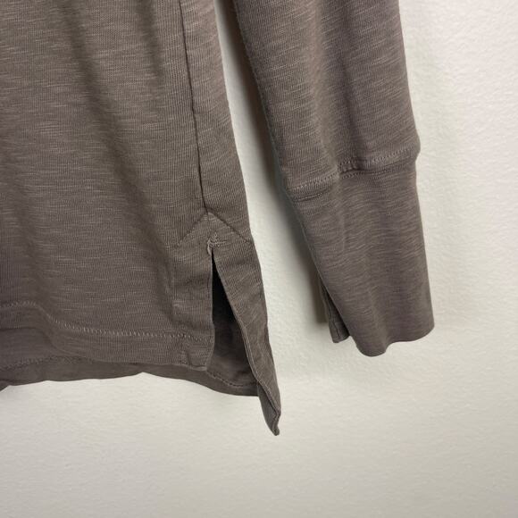 American Giant Brown Long Sleeve Heavyweight Cotton T Shirt Women's Large - Picture 4 of 8